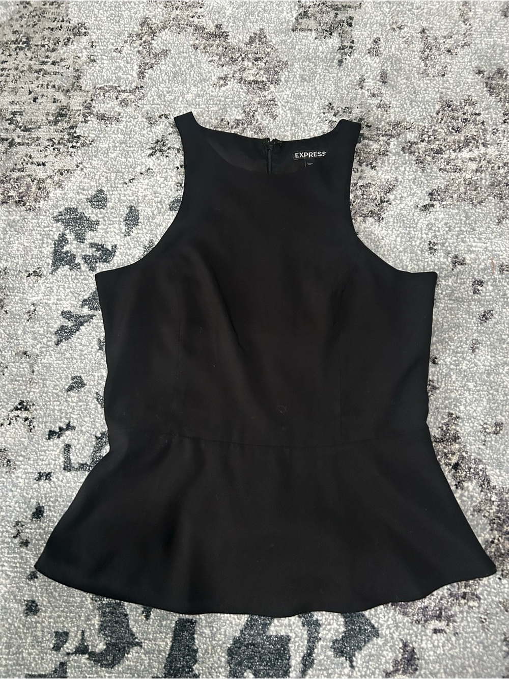 Express Black High-Neck Peplum Camisole